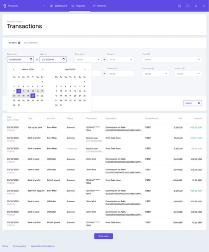 Transaction reports in Genome