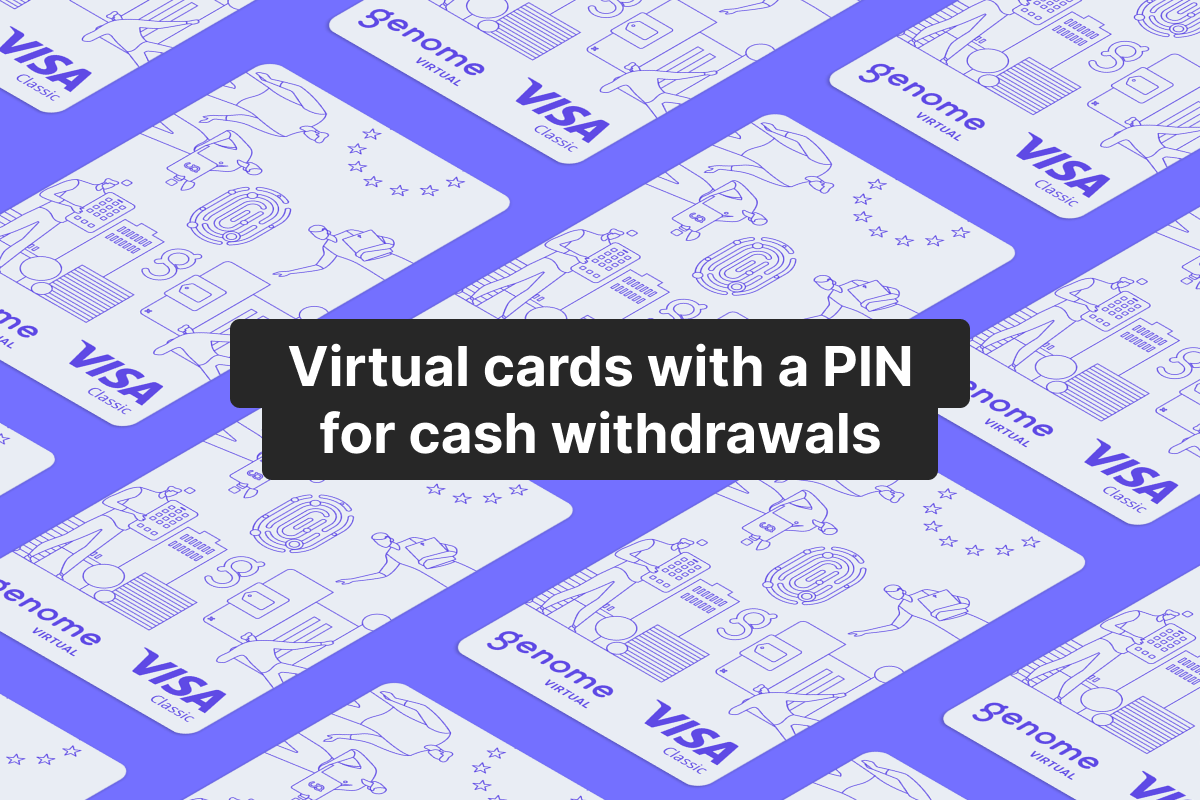 Virtual card PINs: withdraw cash from ATMs using a virtual card!