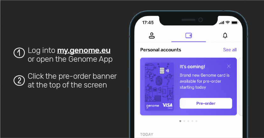 How to access the card pre-order at Genome